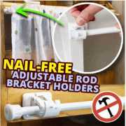 2Pcs Nail-free Adjustable Rod Bracket Holders